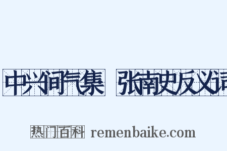 中兴间气集·张南史反义词是什么意思的图片
